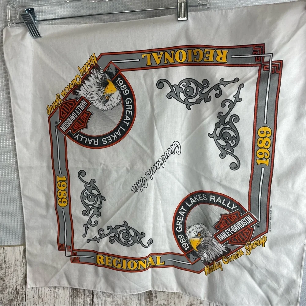 Vintage 1989 Harley-Davidson square bandanna scarf